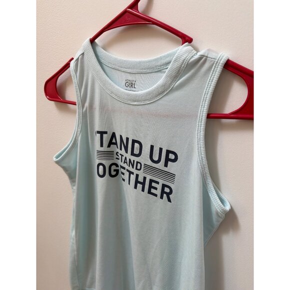 Athleta Girl Stand Up Together Light Blue Sleeveless Tank Top L/12 Polyester Ble - Picture 2 of 5
